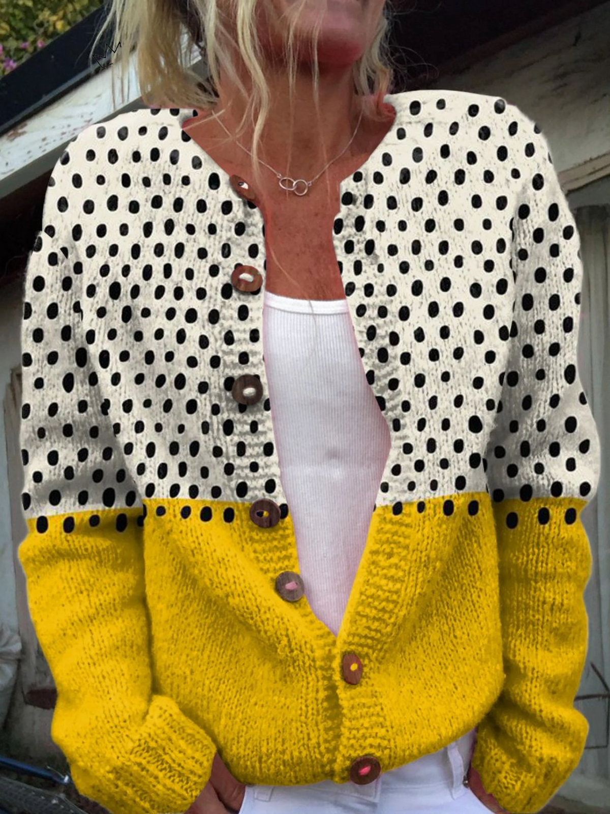Selvya™ | Damen Vintage Strickjacke